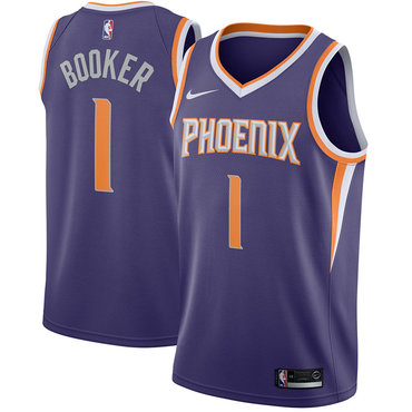 Personalized Suns 1 Devin Booker Purple Swingman Jersey