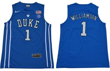 Personalized Blue Devils #1 Zion Williamson Blue Basketball Elite Stitched NCAA Jersey