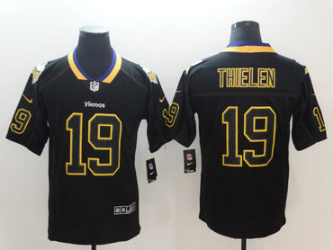 Personalized Vikings 19 Adam Thielen Black Shadow Legend Limited Jersey