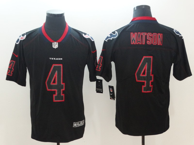 Personalized Texans 4 Deshaun Watson Black Shadow Legend Limited Jersey