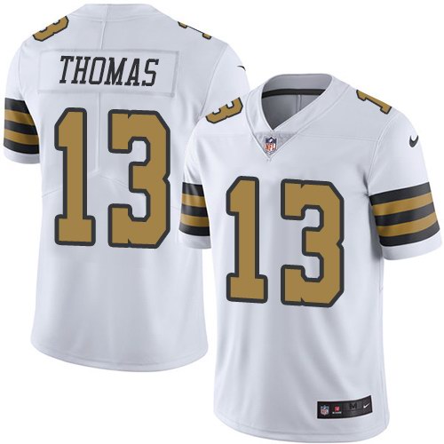 Personalized Saints 13 Micheal Thomas White Color Rush Limited Jersey