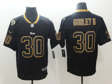 Personalized Rams 30 Todd Gurley II Black Shadow Legend Limited Jersey