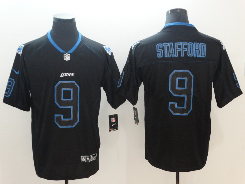 Personalized Lions 9 Matthew Stafford Black Shadow Legend Limited Jersey