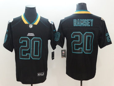 Personalized Jaguars 20 Jalen Ramsey Black Shadow Legend Limited Jersey