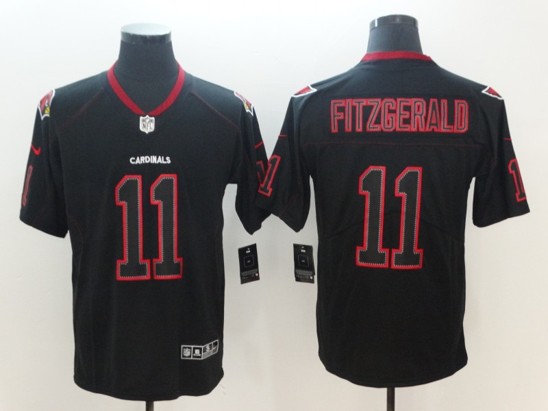 Personalized Cardinals 11 Larry Fitzgerald Black Shadow Legend Limited Jersey