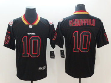 Personalized 49ers 10 Jimmy Garoppolo Black Shadow Legend Limited Jersey