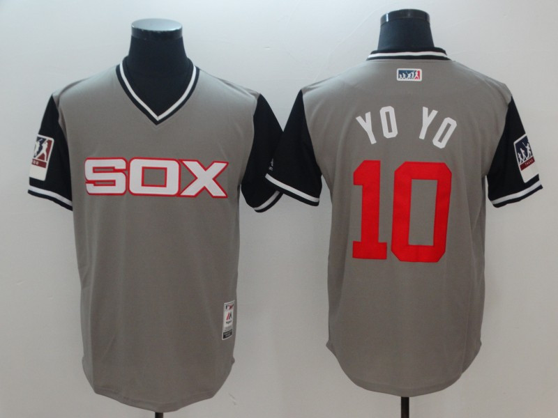 Personalized White Sox 10 Yoan Moncada YoYo Gray 2018 Players’ Weekend Authentic Team Jersey