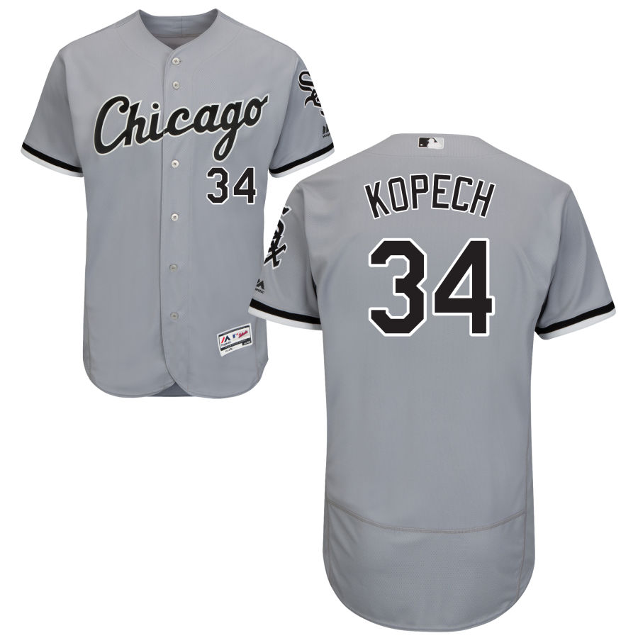 Personalized White Sox #34 Michael Kopech Grey Road Flexbase Authentic Collection Stitched MLB Jersey