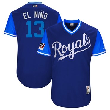 Personalized Royals #13 Salvador Perez Royal El Nino Players Weekend Authentic Stitched MLB Jersey