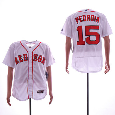 Personalized Red Sox 15 Dustin Pedroia White Flexbase Jersey