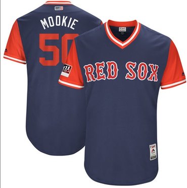 Personalized Red Sox #50 Mookie Betts Navy Mookie Players Weekend Authentic Stitched MLB Jersey