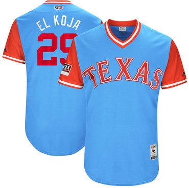 Personalized Rangers #29 Adrian Beltre Light Blue El Koja Players Weekend Authentic Stitched MLB Jersey