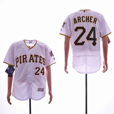 Personalized Pirates 24 Chris Archer White Flexbase Jersey