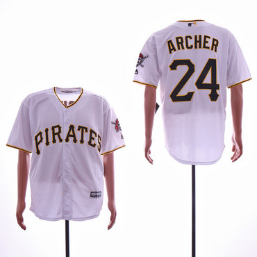 Personalized Pirates 24 Chris Archer White Cool Base Jersey