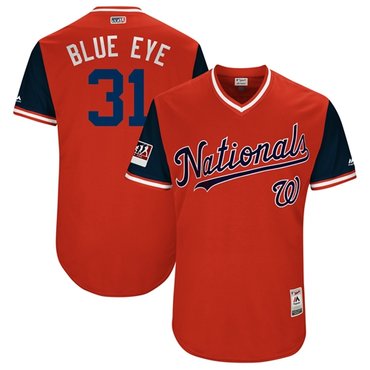 Personalized Nationals #31 Max Scherzer Red Blue Eye Players Weekend Authentic Stitched MLB Jersey
