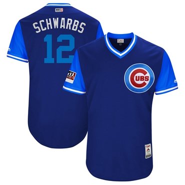 Personalized Cubs #12 Kyle Schwarber Royal Schwarbs Players Weekend Authentic Stitched MLB Jersey