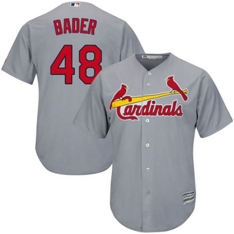 Personalized Cardinals 48 Harrison Bader Gray Cool Base Jersey