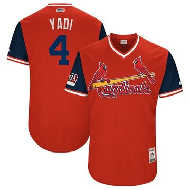 Personalized Cardinals #4 Yadier Molina Red Yadi Players Weekend Authentic Stitched MLB Jersey