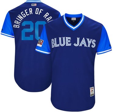 Personalized Blue Jays #20 Josh Donaldson Light Blue Bringer of Rain Players Weekend Authentic Stitched MLB Jersey