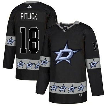 Personalized Stars 18 Tyler Pitlick Black Team Logos Fashion Jersey