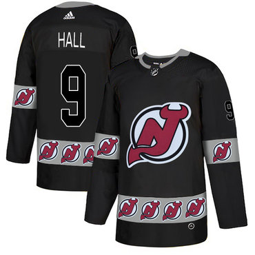Personalized Devils 9 Taylor Hall Black Team Logos Fashion Jersey