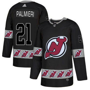 Personalized Devils 21 Kyle Palmieri Black Team Logos Fashion Jersey