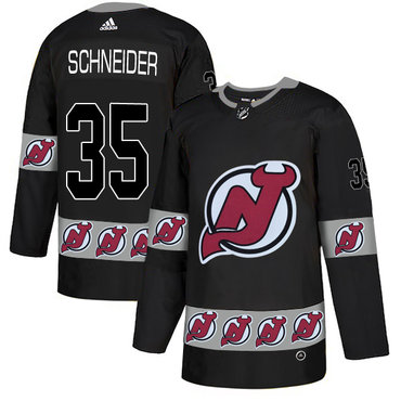 Personalized Devils 35 Cory Schneider Black Team Logos Fashion Jersey
