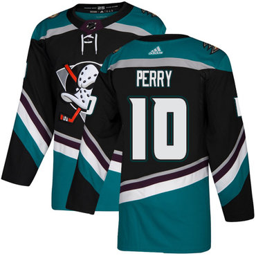 Personalized Ducks #10 Corey Perry Black Teal Alternate Authentic Stitched NHL Jersey