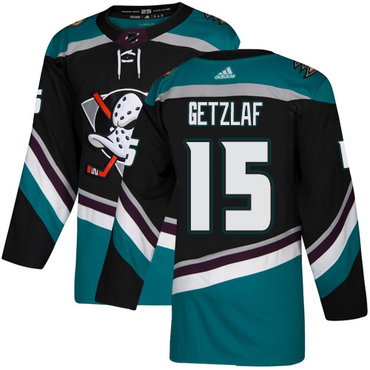 Personalized Ducks #15 Ryan Getzlaf Black Teal Alternate Authentic Stitched NHL Jersey