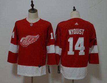 Personalized Women Red Wings 14 Gustav Nyquist Red Jersey