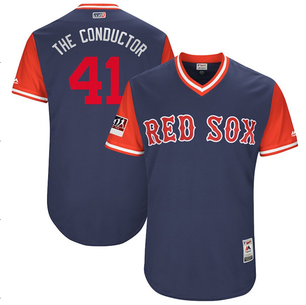Personalized Red Sox 41 Chris Sale The Conductor Navy 2018 Players’ Weekend Authentic Team Jersey