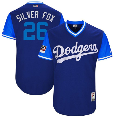 Personalized Dodgers 26 Chase Utley Silver Fox Royal 2018 Players’ Weekend Authentic Team Jersey