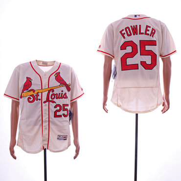 Personalized Cardinals 25 Dexter Fowler Cream Flexbase Jersey