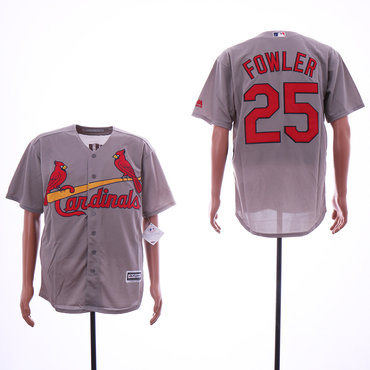 Personalized Cardinals 25 Dexter Fowler Gray Cool Base Jersey