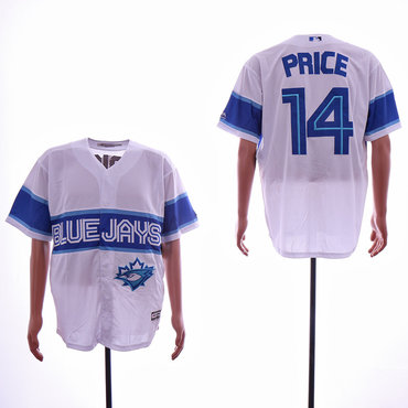 Personalized Blue Jays 14 David Price White Cool Base Jersey