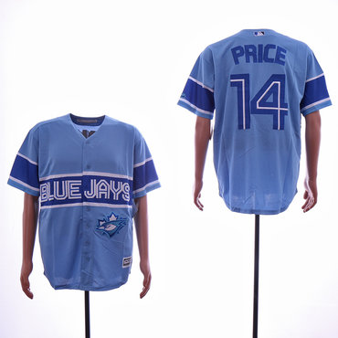 Personalized Blue Jays 14 David Price Light Blue Cool Base Jersey