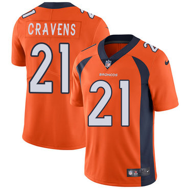Personalized Broncos #21 Su’a Cravens Orange Men’s Stitched NFL Limited Rush JerseyS