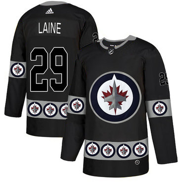 Personalized Winnipeg Jets 29 Patrik Laine Black Team Logos Fashion Jersey