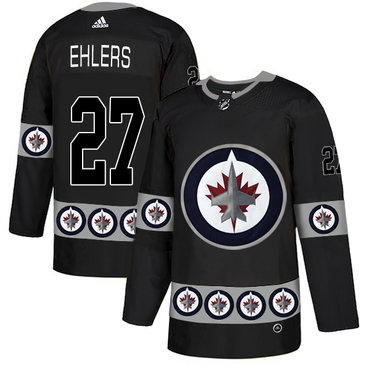 Personalized Winnipeg Jets 27 Nikolaj Ehlers Black Team Logos Fashion Jersey