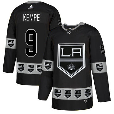 Personalized Kings 9 Adrian Kempe Black Team Logos Fashion Jersey