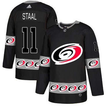 Personalized Hurricanes 11 Jordan Staal Black Team Logos Fashion Jersey
