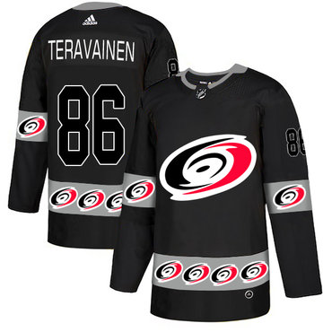 Personalized Hurricanes 86 Teuvo Teravainen Black Team Logos Fashion Jersey