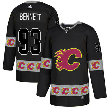 Personalized Flames 93 Sam Bennett Black Team Logos Fashion Jersey