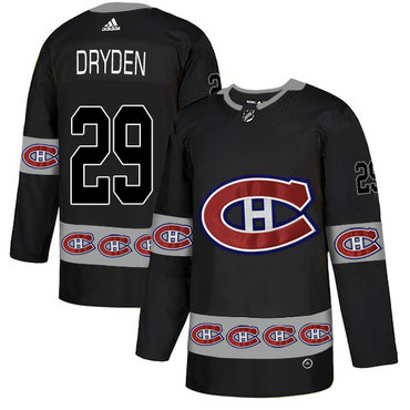 Personalized Canadiens 29 Ken Dryden Black Team Logos Fashion Jersey