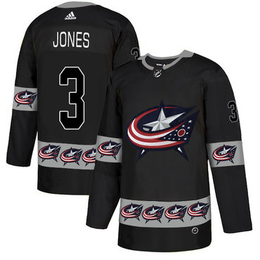 Personalized Blue Jackets 3 Seth Jones Black Team Logos Fashion Jersey