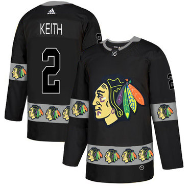 Personalized Blackhawks 2 Duncan Keith Black Team Logos Fashion Jersey