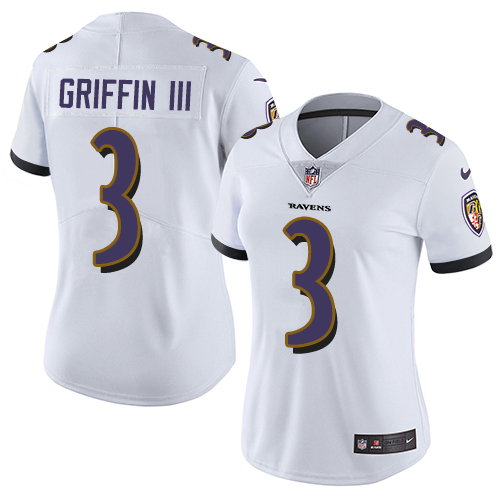 Personalized Women Baltimore Ravens #3 Robert Griffin III Untouchable Limited White Jersey
