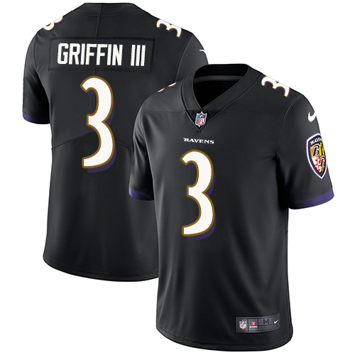 Personalized Men Baltimore Ravens #3 Robert Griffin III Untouchable Limited Black Alternate Jersey