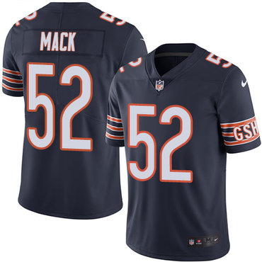 Personalized Bears #52 Khalil Mack Navy Blue Team Color Men’s Stitched NFL Untouchable Limited Jersey