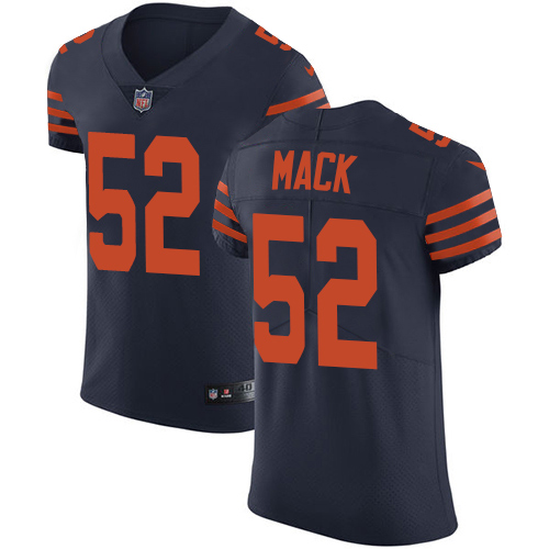 Personalized Bears #52 Khalil Mack Navy Blue Alternate Men’s Stitched NFL Untouchable Elite Jersey